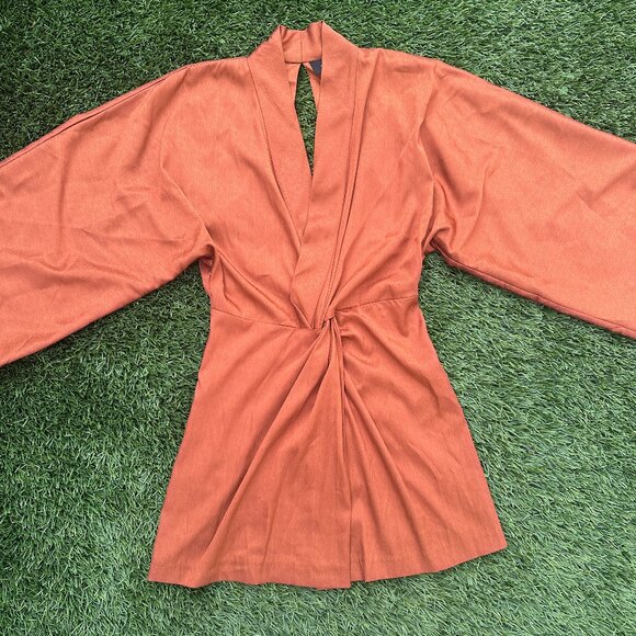 STORIA Satin Kimono Long Sleeve Retro Mini Dress - S - Picture 2 of 10